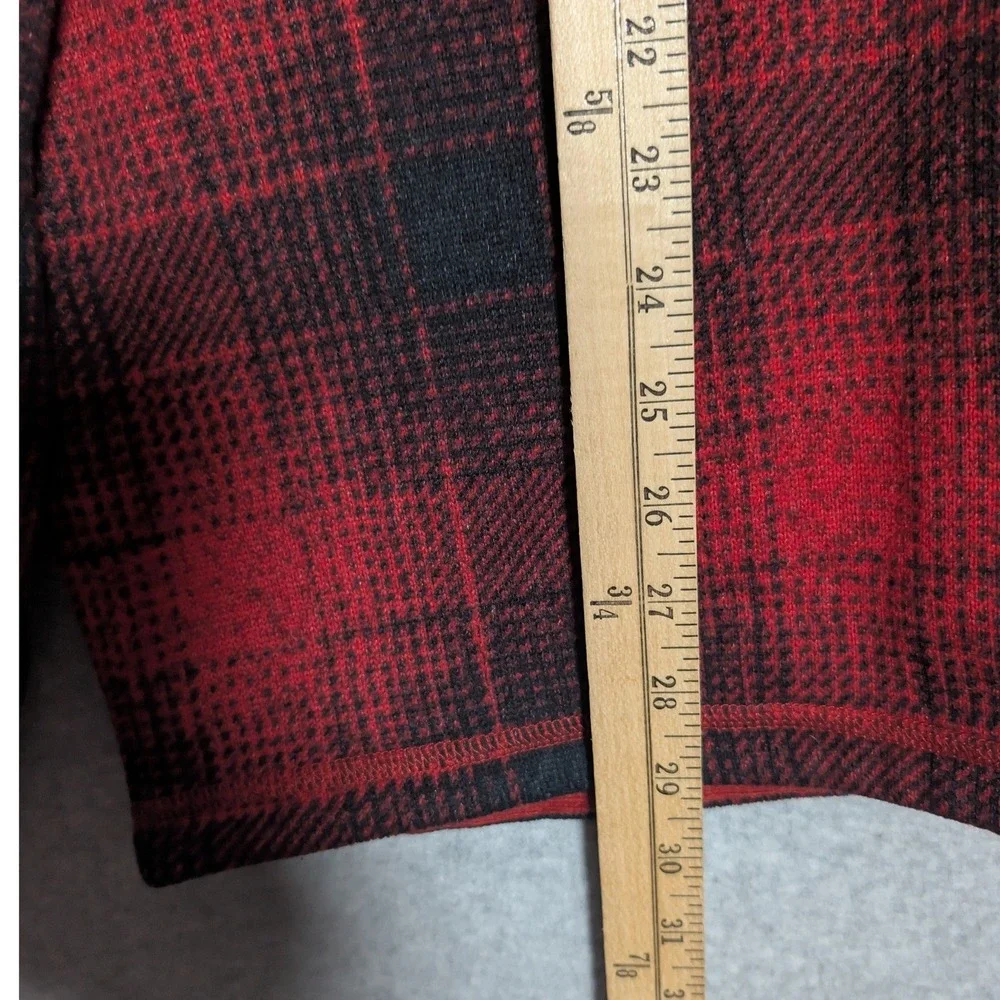 The North Face Sweater Quarter Zip Pullover Mens XXL Red Plaid Fleece Lumberjack